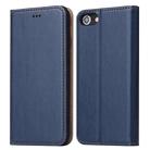 For iPhone SE 2022 / SE 2020 / 8 / 7 Fierre Shann PU Genuine Leather Texture Horizontal Flip Leather Case with Holder & Card Slots & Wallet(Blue) - 1