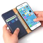 For iPhone SE 2022 / SE 2020 / 8 / 7 Fierre Shann PU Genuine Leather Texture Horizontal Flip Leather Case with Holder & Card Slots & Wallet(Blue) - 6