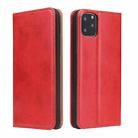 Fierre Shann PU Genuine Leather Texture Horizontal Flip Leather Case with Holder & Card Slots & Wallet For iPhone 11(Red) - 1