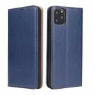 Fierre Shann PU Genuine Leather Texture Horizontal Flip Leather Case with Holder & Card Slots & Wallet For iPhone 11 Pro(Blue) - 1