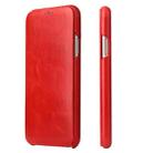 For iPhone X / XS Fierre Shann Business Magnetic Horizontal Flip Genuine Leather Case(Red) - 1