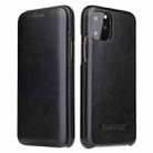 For iPhone 11 Pro Max Fierre Shann Business Magnetic Horizontal Flip Genuine Leather Case (Black) - 1