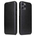 For iPhone 12 Pro Max Fierre Shann Business Magnetic Horizontal Flip Genuine Leather Case(Black) - 1