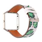 For Fitbit Blaze Leather Watch Band(Green Leaf) - 1