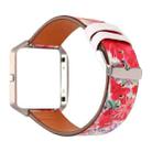 For Fitbit Blaze Leather Watch Band(Red Flower) - 1