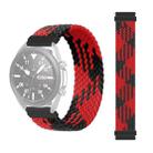 20mm Universal Nylon Weave Watch Band (Red Black) - 1