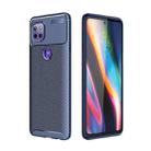 For Motorola Moto G 5G Carbon Fiber Texture Shockproof TPU Case(Blue) - 1