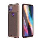 For Motorola Moto G 5G Carbon Fiber Texture Shockproof TPU Case(Brown) - 1