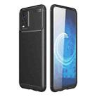 For vivo V20 Carbon Fiber Texture Shockproof TPU Case(Black) - 1