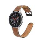 For Samsung Galaxy Watch 3 41mm Round Tail Leather Watch Band(Brown) - 1