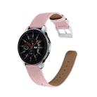 For Samsung Galaxy Watch 3 45mm Round Tail Leather Watch Band(Pink) - 1