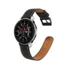 For Samsung Galaxy Watch 3 45mm Round Tail Leather Watch Band(Black) - 1