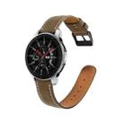 For Samsung Galaxy Watch 3 45mm Round Tail Leather Watch Band(Coffee) - 1