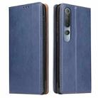 For Xiaomi Mi 10 Pro Fierre Shann PU Genuine Leather Texture Horizontal Flip Leather Case with Holder & Card Slots & Wallet(Blue) - 1