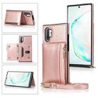 For Samsung Galaxy Note10 Pro Square Zipper Wallet Bag TPU+PU Back Cover Case with Holder & Card Slots & Wallet & Cross-body Strap(Rose Glod) - 1
