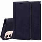 For iPhone 12 mini Frosted Business Magnetic Horizontal Flip PU Leather Case with Holder & Card Slot & Lanyard (Black) - 1