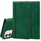 For iPhone 12 mini Frosted Business Magnetic Horizontal Flip PU Leather Case with Holder & Card Slot & Lanyard (Green) - 1