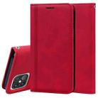 For iPhone 12 / 12 Pro Frosted Business Magnetic Horizontal Flip PU Leather Case with Holder & Card Slot & Lanyard(Red) - 1