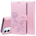 For iPhone 12 mini Rose Embossed Horizontal Flip PU Leather Case with Holder & Card Slots & Wallet (Rose Red) - 1