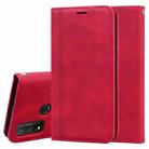 For Huawei P Smart (2020) Frosted Business Magnetic Horizontal Flip PU Leather Case with Holder & Card Slot & Lanyard(Red) - 1