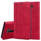 For Xiaomi Redmi 9 Frosted Business Magnetic Horizontal Flip PU Leather Case with Holder & Card Slot & Lanyard(Red) - 1