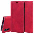 For Xiaomi Redmi 9A Frosted Business Magnetic Horizontal Flip PU Leather Case with Holder & Card Slot & Lanyard(Red) - 1