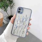 For iPhone 12 mini Precision Hole Skin Feel Flowers Plants Series Protective Case (Grey) - 1
