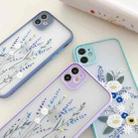For iPhone 12 mini Precision Hole Skin Feel Flowers Plants Series Protective Case (Purple) - 4