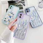 For iPhone 12 mini Precision Hole Skin Feel Flowers Plants Series Protective Case (Purple) - 5