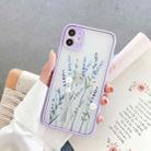 For iPhone 12 Precision Hole Skin Feel Flowers Plants Series Protective Case(Purple) - 1