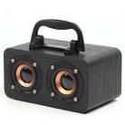 FT-4002 Wooden Wireless Bluetooth Portable Retro Subwoofer Speakers, Support TF card & USB MP3 Playback(Black Wood Grain) - 1