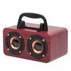 FT-4002 Wooden Wireless Bluetooth Portable Retro Subwoofer Speakers, Support TF card & USB MP3 Playback(Red Wood Grain) - 1