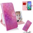 For Google Pixel 3A XL Solid Color Colorful Magnetic Buckle Horizontal Flip PU Leather Case with Holder & Card Slots & Wallet & Lanyard(Pink) - 1