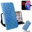 For Zenfone Max Pro (M2) ZB631KL Solid Color Colorful Magnetic Buckle Horizontal Flip PU Leather Case with Holder & Card Slots & Wallet & Lanyard(Blue) - 1