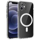 For iPhone 11 Pro Magsafe Case Simple Magnetic Ring All-inclusive Clear Crystal Acrylic PC +TPU Shockproof Case (Transparent) - 1