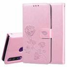 For Huawei Y6p Rose Embossed Horizontal Flip PU Leather Case with Holder & Card Slots & Wallet(Rose Gold) - 1