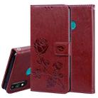 For Huawei Honor 9X Lite Rose Embossed Horizontal Flip PU Leather Case with Holder & Card Slots & Wallet(Brown) - 1