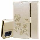 For Samsung Galaxy M51 Rose Embossed Horizontal Flip PU Leather Case with Holder & Card Slots & Wallet(Gold) - 1