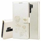 For Xiaomi Redmi 9 Rose Embossed Horizontal Flip PU Leather Case with Holder & Card Slots & Wallet(Gold) - 1