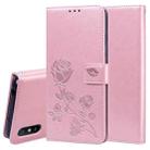 For Xiaomi Redmi 9A Rose Embossed Horizontal Flip PU Leather Case with Holder & Card Slots & Wallet(Rose Gold) - 1