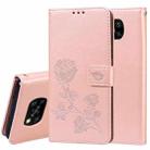 For Xiaomi Poco X3 NFC Rose Embossed Horizontal Flip PU Leather Case with Holder & Card Slots & Wallet(Rose Gold) - 1