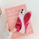 For iPhone 12 mini Gold Rimmed Line Pattern Plating Double-layer PC Case (Purple Red) - 1
