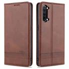 For OPPO K7 / Reno3 5G AZNS Magnetic Calf Texture Horizontal Flip Leather Case with Card Slots & Holder & Wallet(Dark Brown) - 1