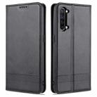 For OPPO K7 / Reno3 5G AZNS Magnetic Calf Texture Horizontal Flip Leather Case with Card Slots & Holder & Wallet(Black) - 1