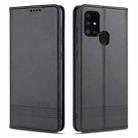 For Samsung Galaxy M31 AZNS Magnetic Calf Texture Horizontal Flip Leather Case with Card Slots & Holder & Wallet(Black) - 1