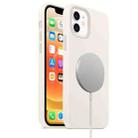 For iPhone 12 mini Magnetic Liquid Silicone Full Coverage Shockproof Magsafe Case with Magsafe Charging Magnet (White) - 1