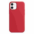For iPhone 12 mini Magnetic Liquid Silicone Full Coverage Shockproof Magsafe Case with Magsafe Charging Magnet (Red) - 2