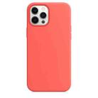 For iPhone 12 Pro Max Magnetic Liquid Silicone Full Coverage Shockproof Magsafe Case with Magsafe Charging Magnet(Pink Orange) - 2