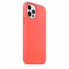 For iPhone 12 Pro Max Magnetic Liquid Silicone Full Coverage Shockproof Magsafe Case with Magsafe Charging Magnet(Pink Orange) - 3