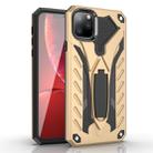For iPhone 11 Pro Shockproof TPU + PC Protective Case with Holder(Gold) - 1